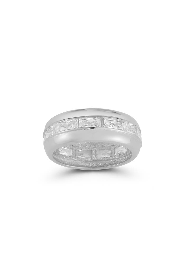 Cubic Zirconia Band Ring, Main, color, SILVER