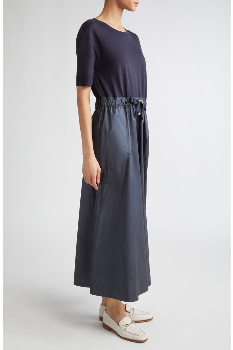 Mixed Media Dress, Alternate, color, NAVY
