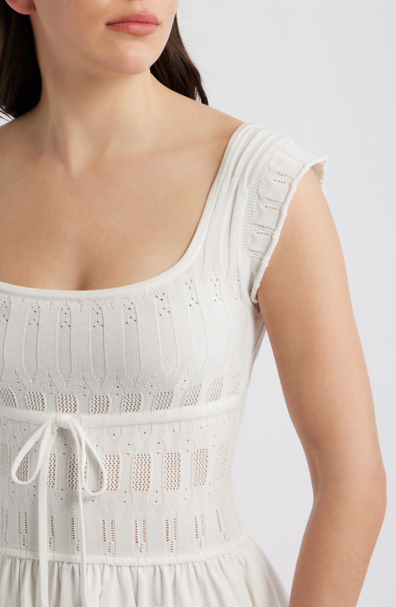 Blu Pepper Cap Sleeve Midi Dress, Alternate, color, White