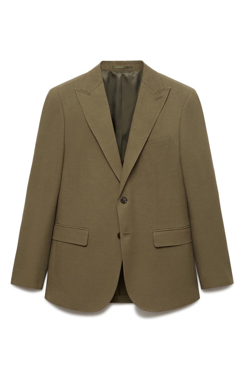 MANGO Slim Fit Lyocell & Cotton Blend Sport Coat, Alternate, color, Khaki Green