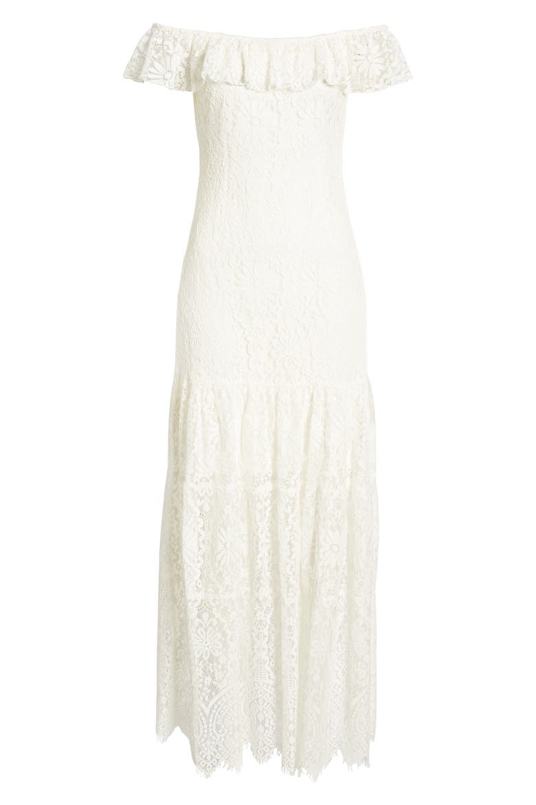 Odette Off the Shoulder Lace Dress, Alternate, color, IVORY LACE