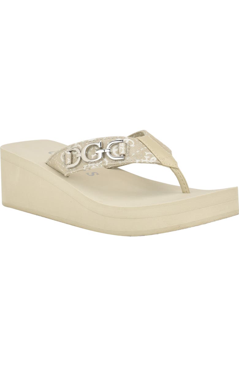 GUESS Edany Platform Wedge Flip Flop, Main, color,