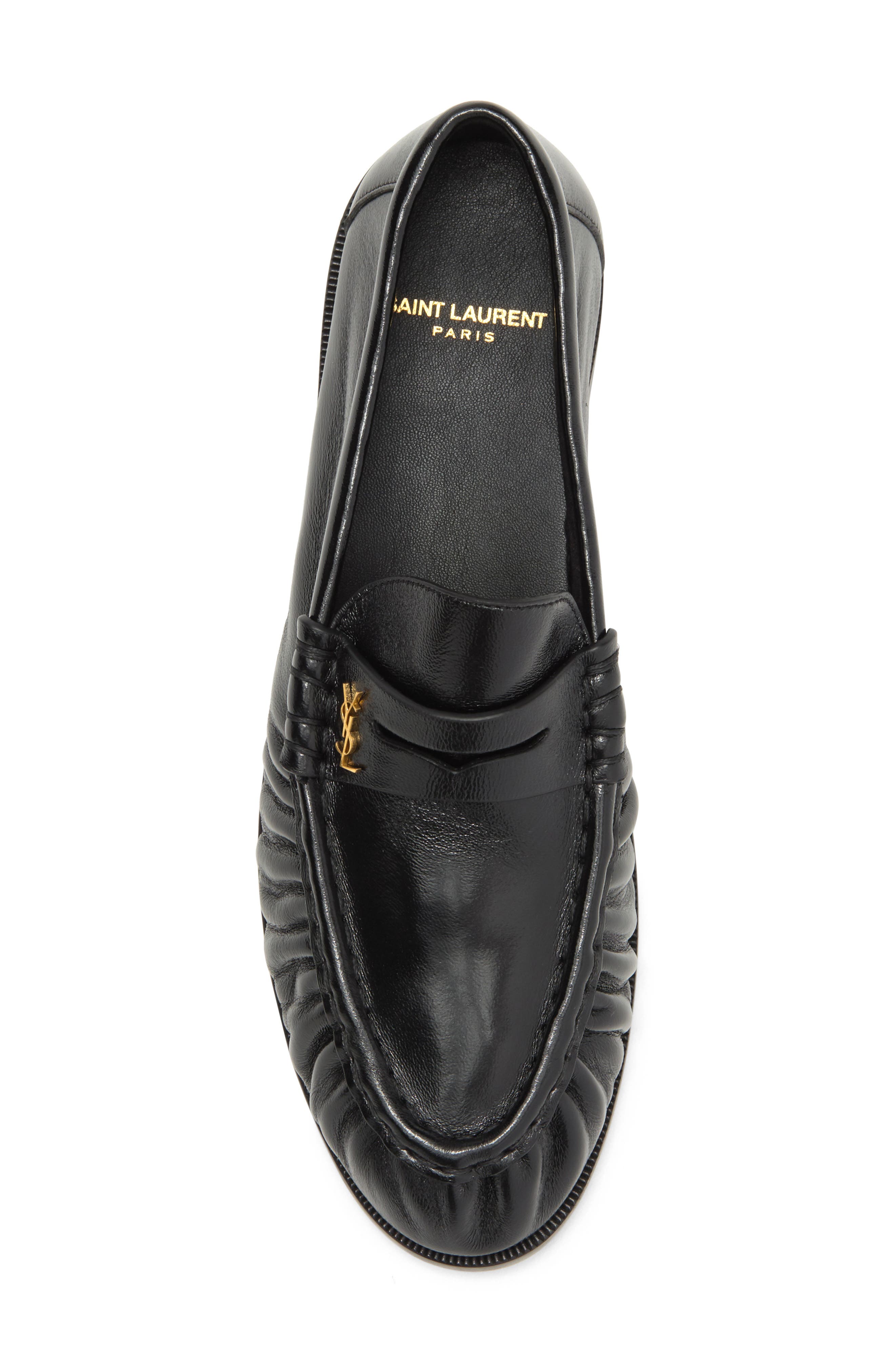 Saint Laurent Penny Loafer, Alternate, color, Black