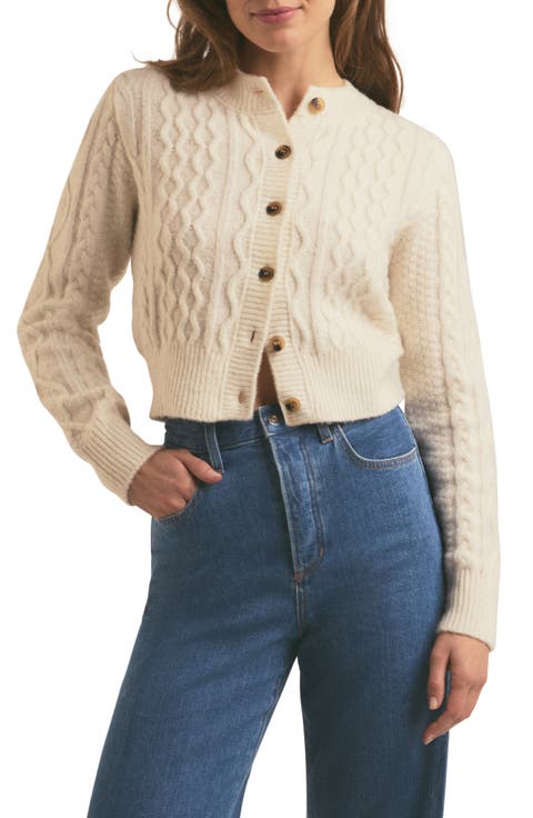 Wool & Cashmere Blend Cable Cardigan