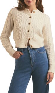 Favorite Daughter Wool & Cashmere Blend Cable Cardigan