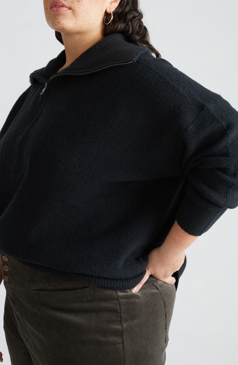 Universal Standard Funnel Neck Half Zip Sweater, Alternate, color, 