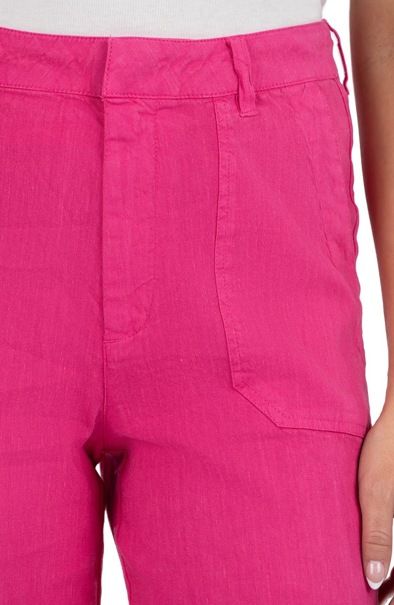 KUT from the Kloth Topaz High Waist Crop Wide Leg Linen Blend Pants, Alternate, color, 