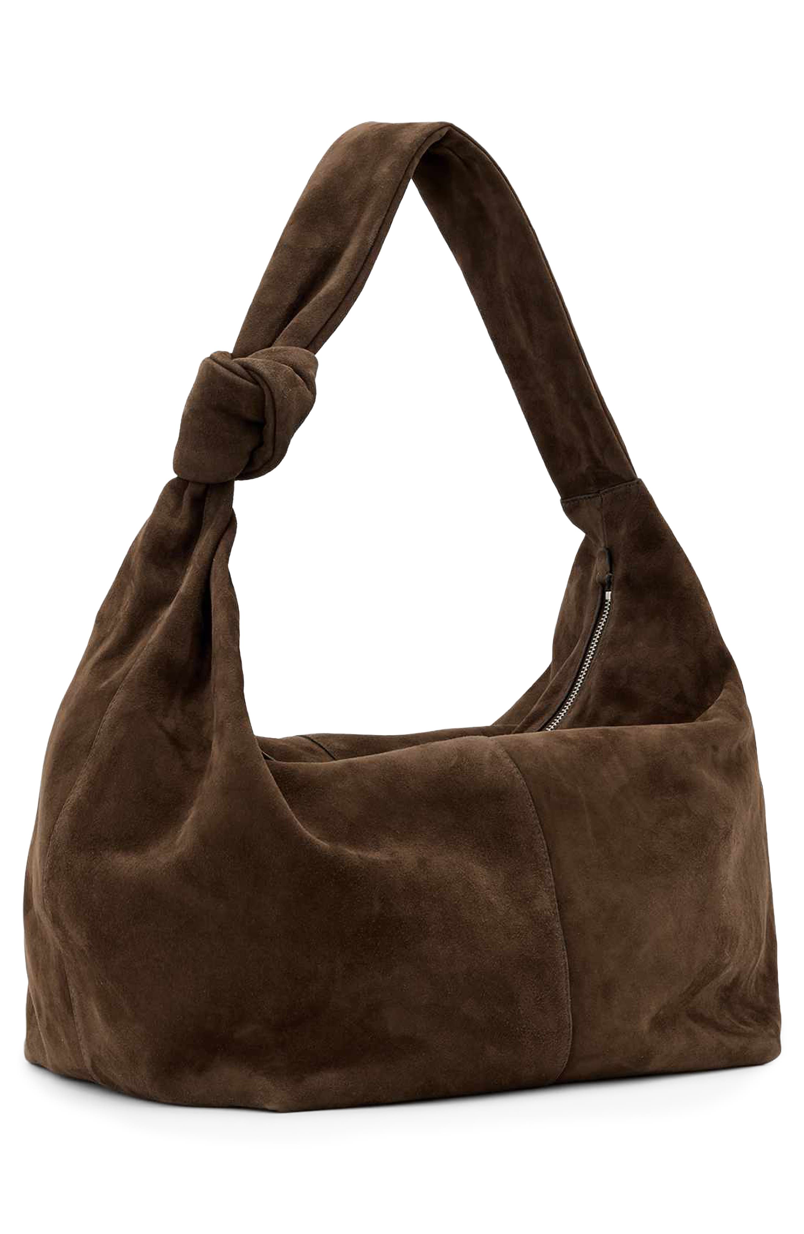 Effie Large Suede Shoulder Bag, Alternate, color, FANGO BROWN