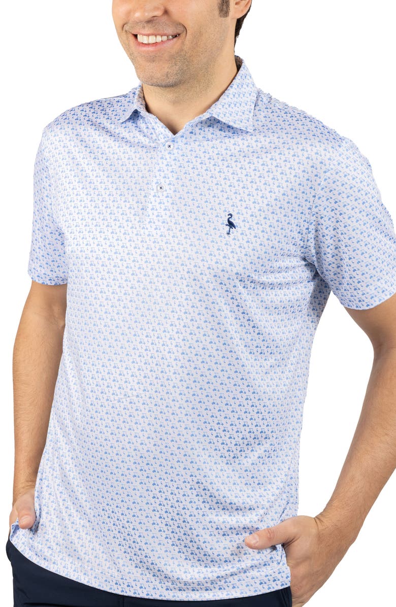 TailorByrd Carts & Byrd Print Performance Polo, Alternate, color, White