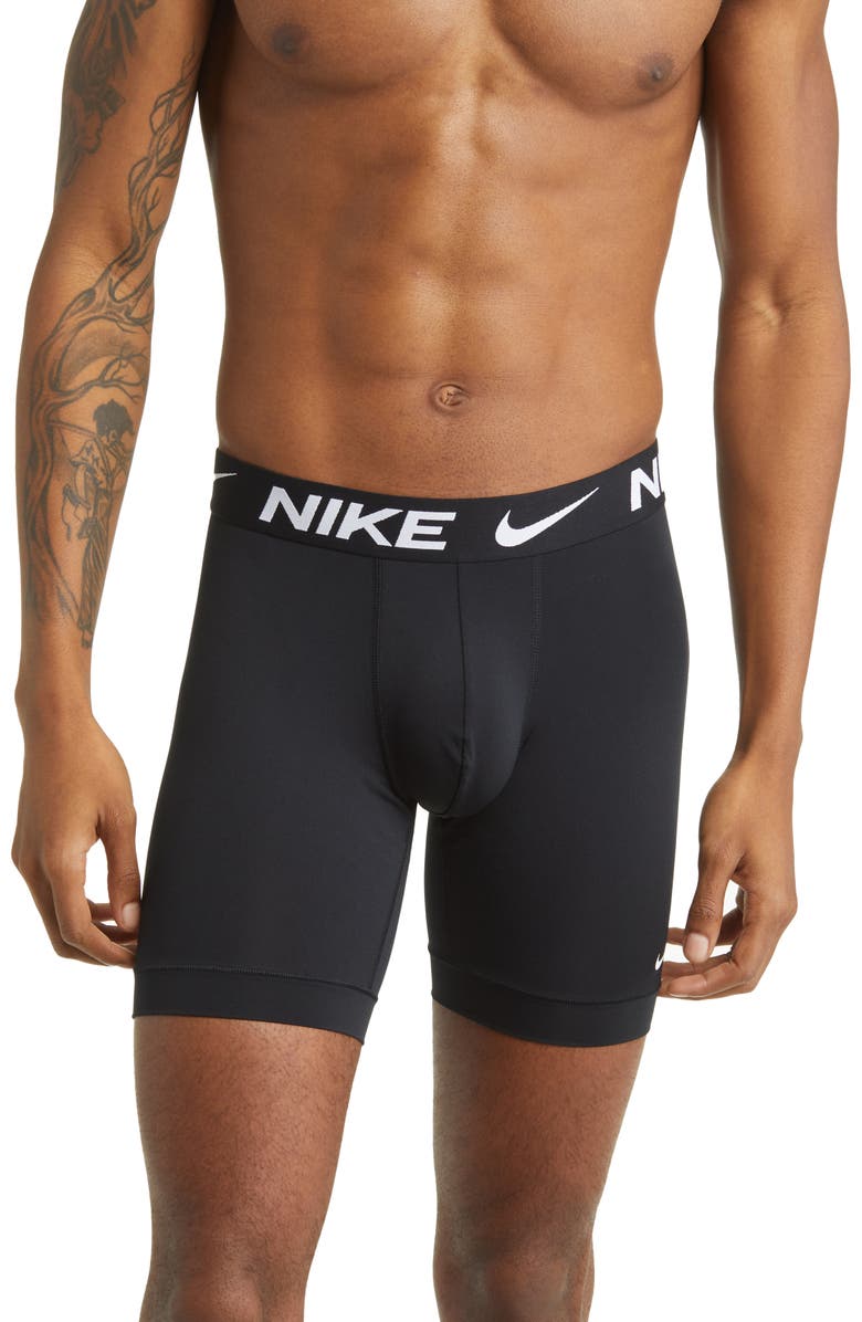 Nike 3-Pack Dri-FIT Essential Long Leg Boxer Briefs, Alternate, color, Black