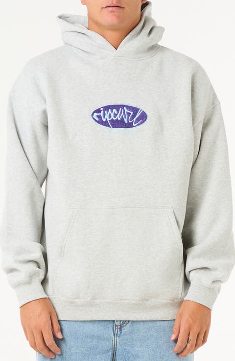 Rip Script Cotton Blend Hoodie