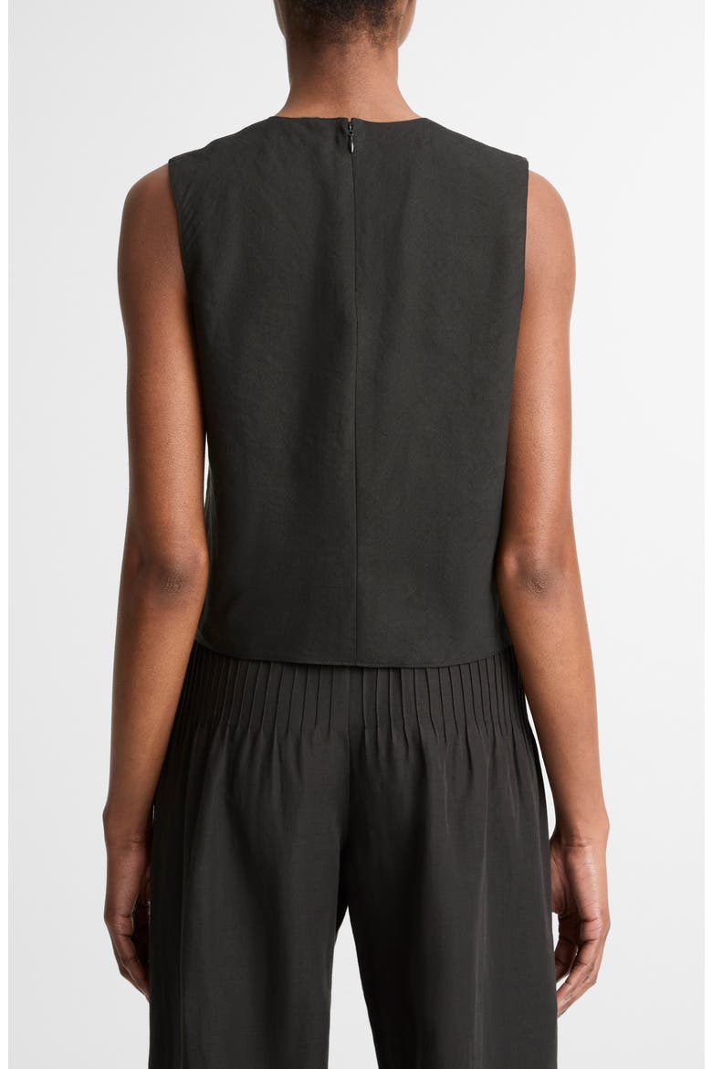 Sleeveless Crop Cotton & Modal Top, Alternate, color, BLACK