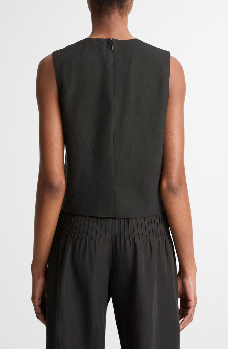 Vince Sleeveless Crop Cotton & Modal Top, Alternate, color, Black