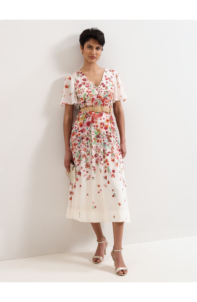 Phase Eight Lovette Floral Dress, Main, color, Cream