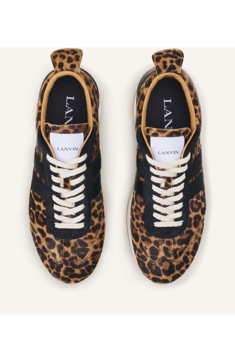 Lanvin Leopard Print Bumpr Sneakers In Pony, Alternate, color, Beige/Black