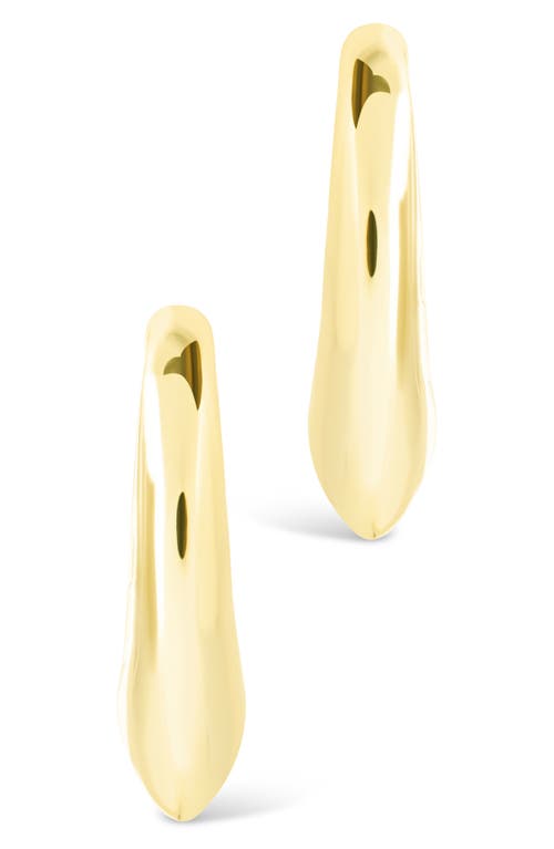 Sterling Forever Colby Pointed Teardrop Hoop Earrings In Gold