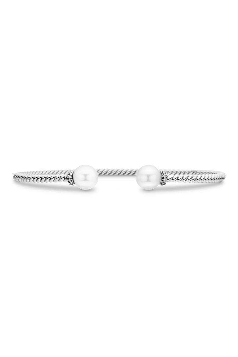 Solari Pearl Bracelet with Diamonds in 18K Gold, Main, color, WHITE GOLD/ DIAMOND/ PEARL