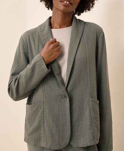 Pact Organic Cotton Coastal Double Gauze Lined Easy Jacket In Green
