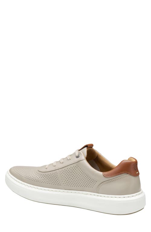 Johnston & Murphy Anders Perforated Sneaker In Beige Full Grain