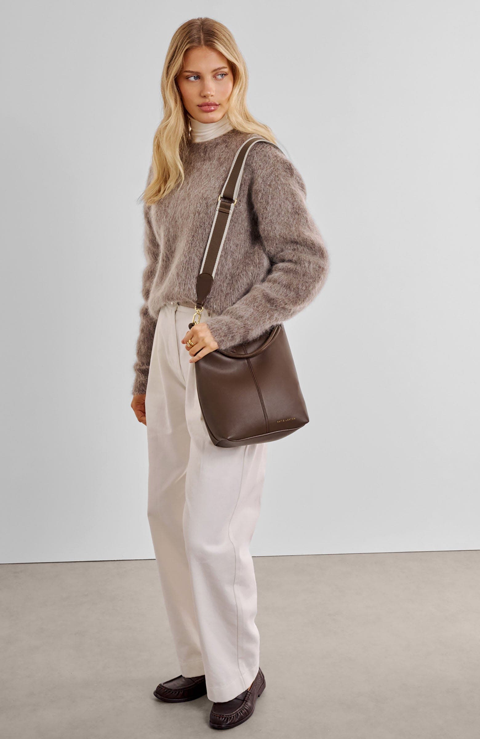 Hallie Satchel Bag, Alternate, color, Dark Chocolate