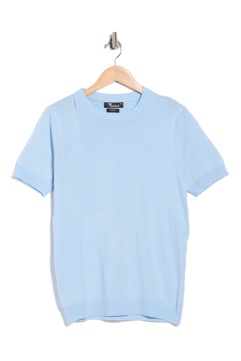 Short Sleeve Knit Sweater, Alternate, color, SKY