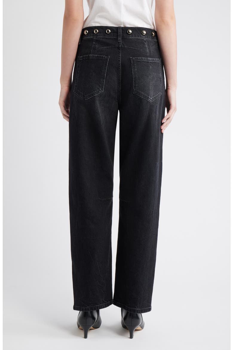 Samo Stud Detail High Waist Jeans, Alternate, color, BLACK STONE STUDDED