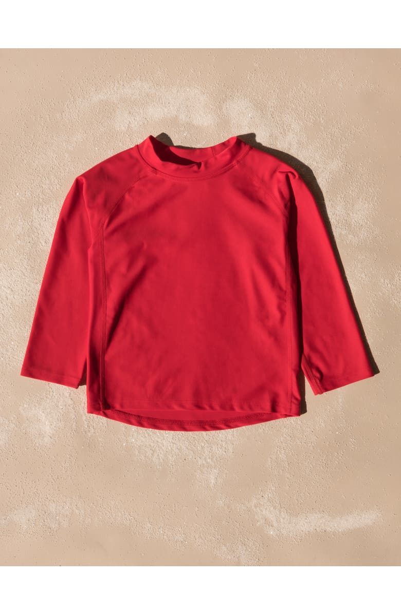 Leveret Kids Long Sleeve Rash Guard, UPF 50+ Swim Shirt, Alternate, color, Red