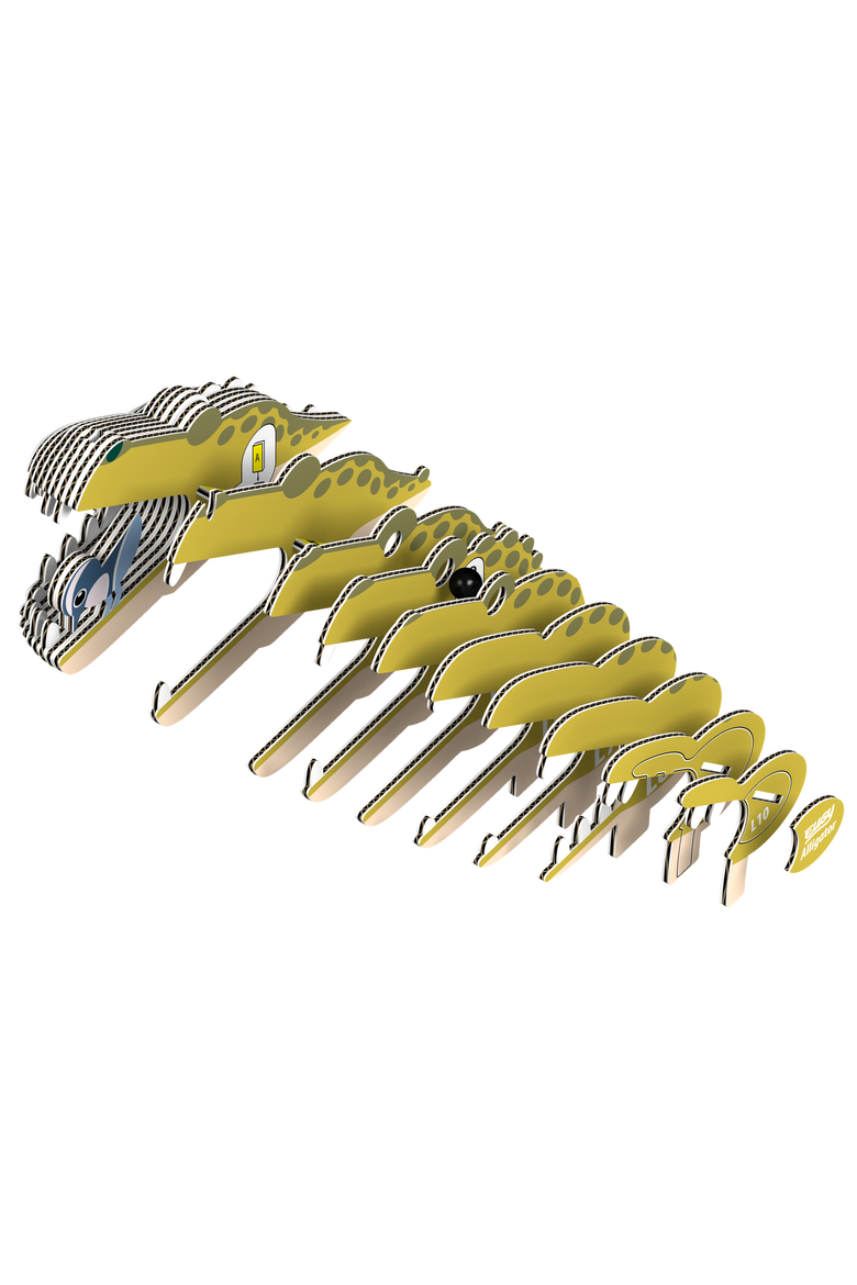 Alligator 3D Puzzle, Alternate, color, No Color