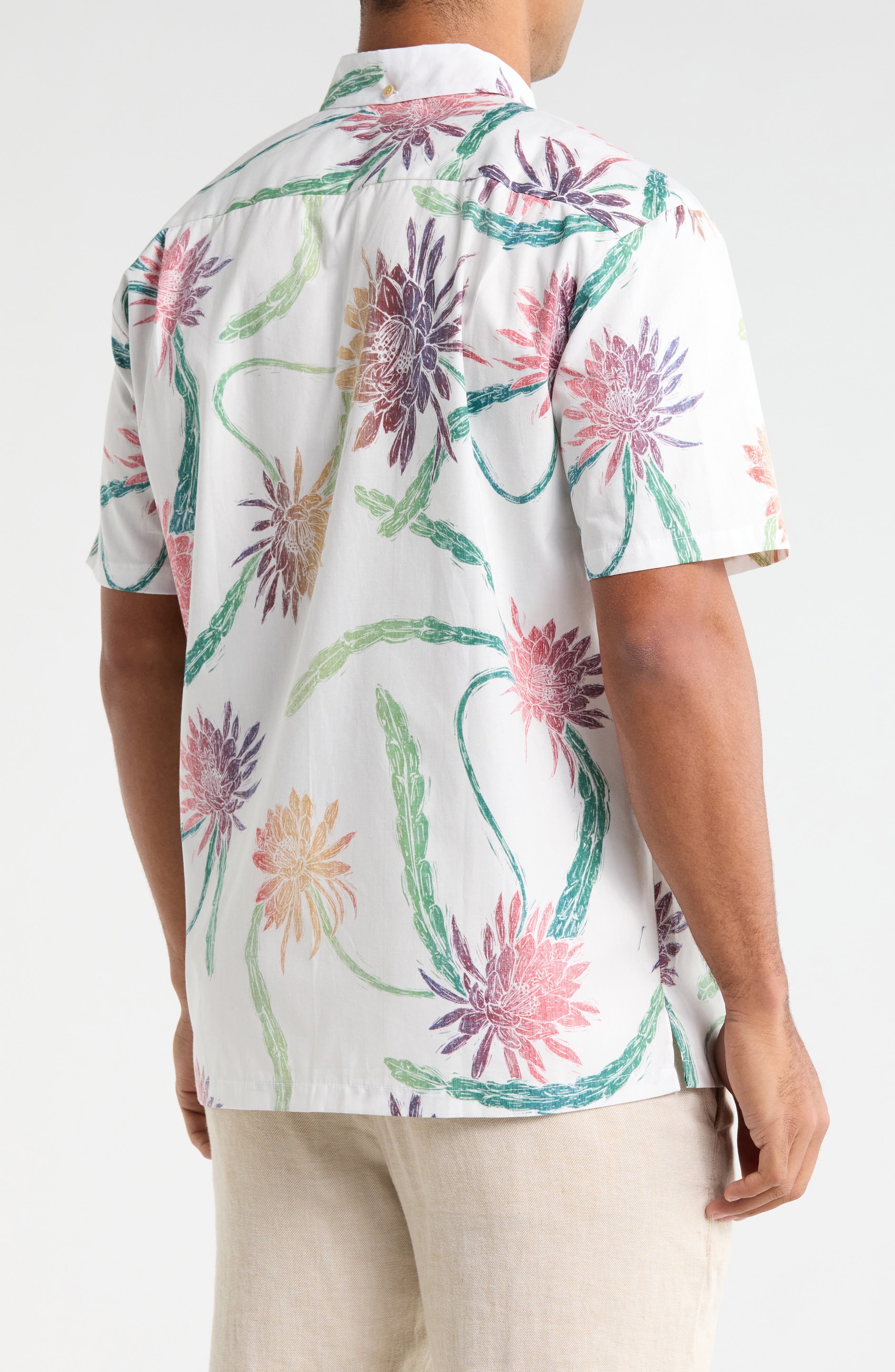Night Shades Print Cotton Short Sleeve Button-Down Shirt - image 2