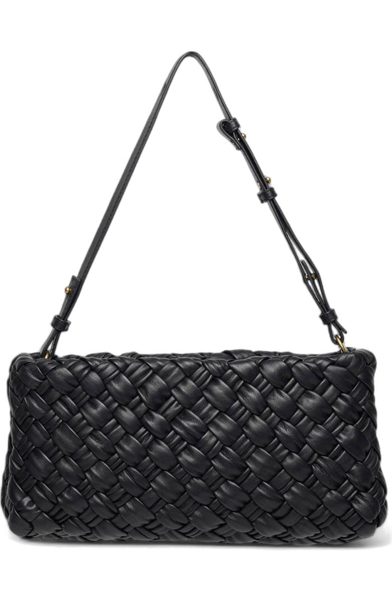 Walter Baker Whitley Woven Leather Clutch, Main, color, Black