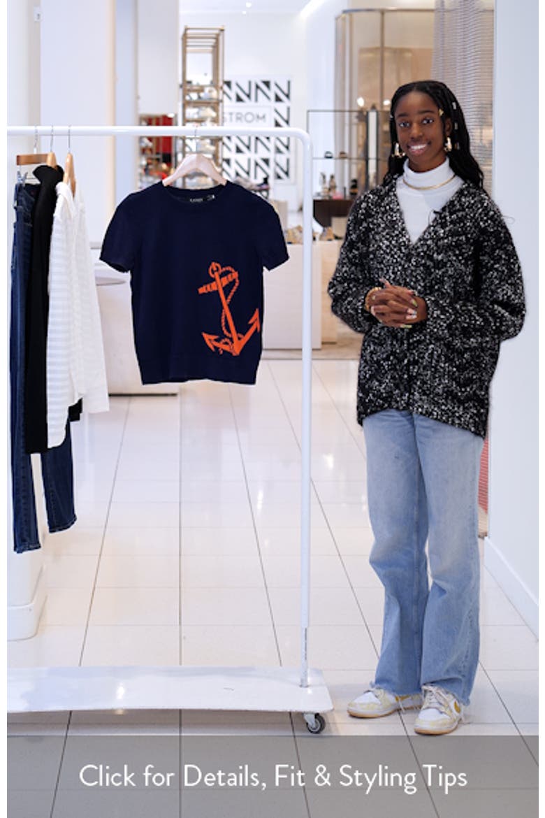 Lauren Ralph Lauren Intarsia Anchor Short Sleeve Cotton & Modal