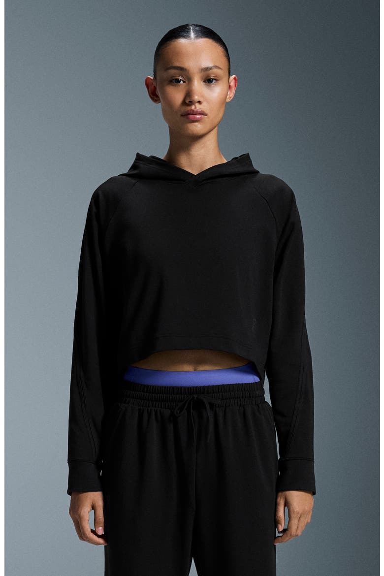 Studio Crop Hoodie, Alternate, color, BLACK