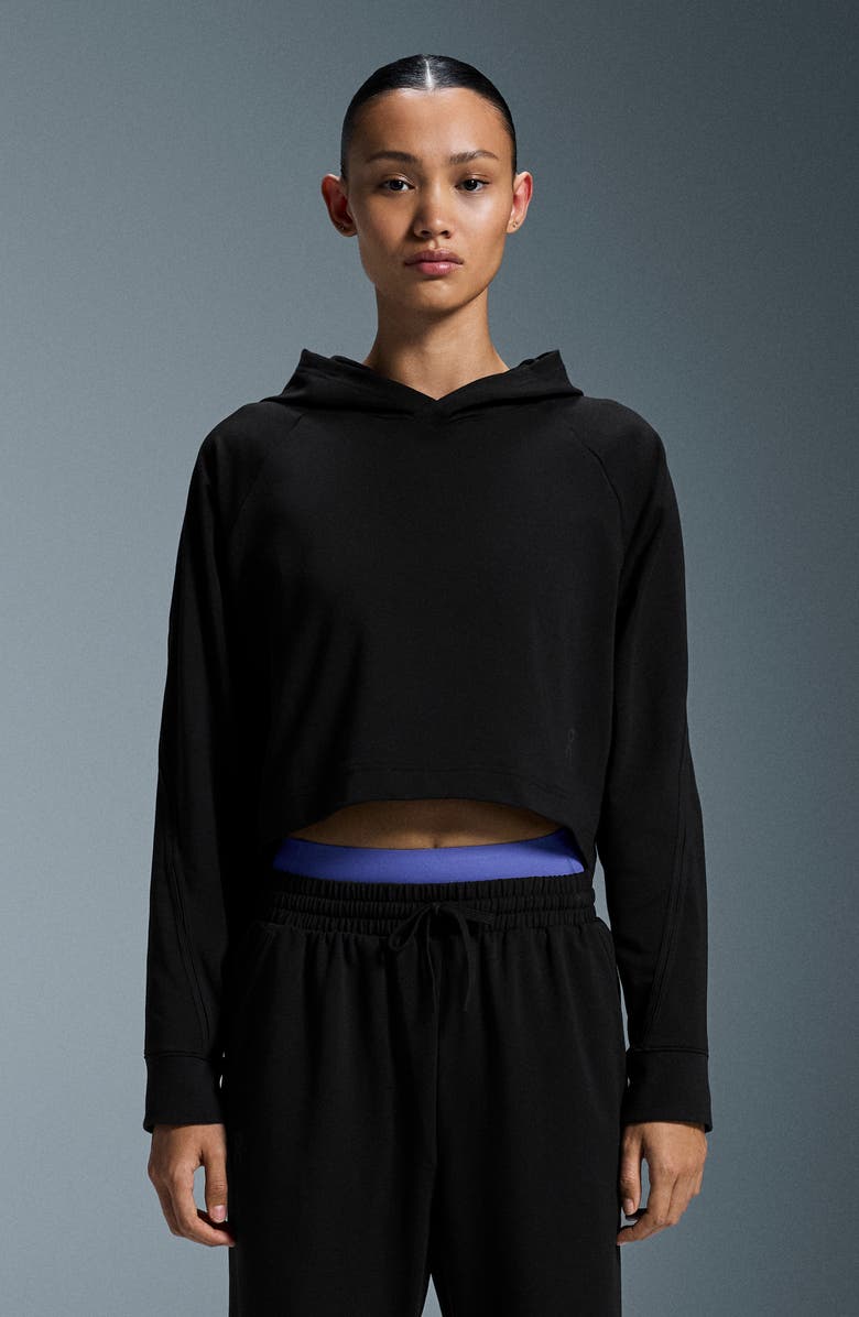 On Studio Crop Hoodie, Alternate, color, Black