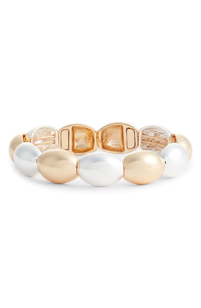 Nordstrom Oval Link Stretch Bracelet, Main, color, Gold- Silver