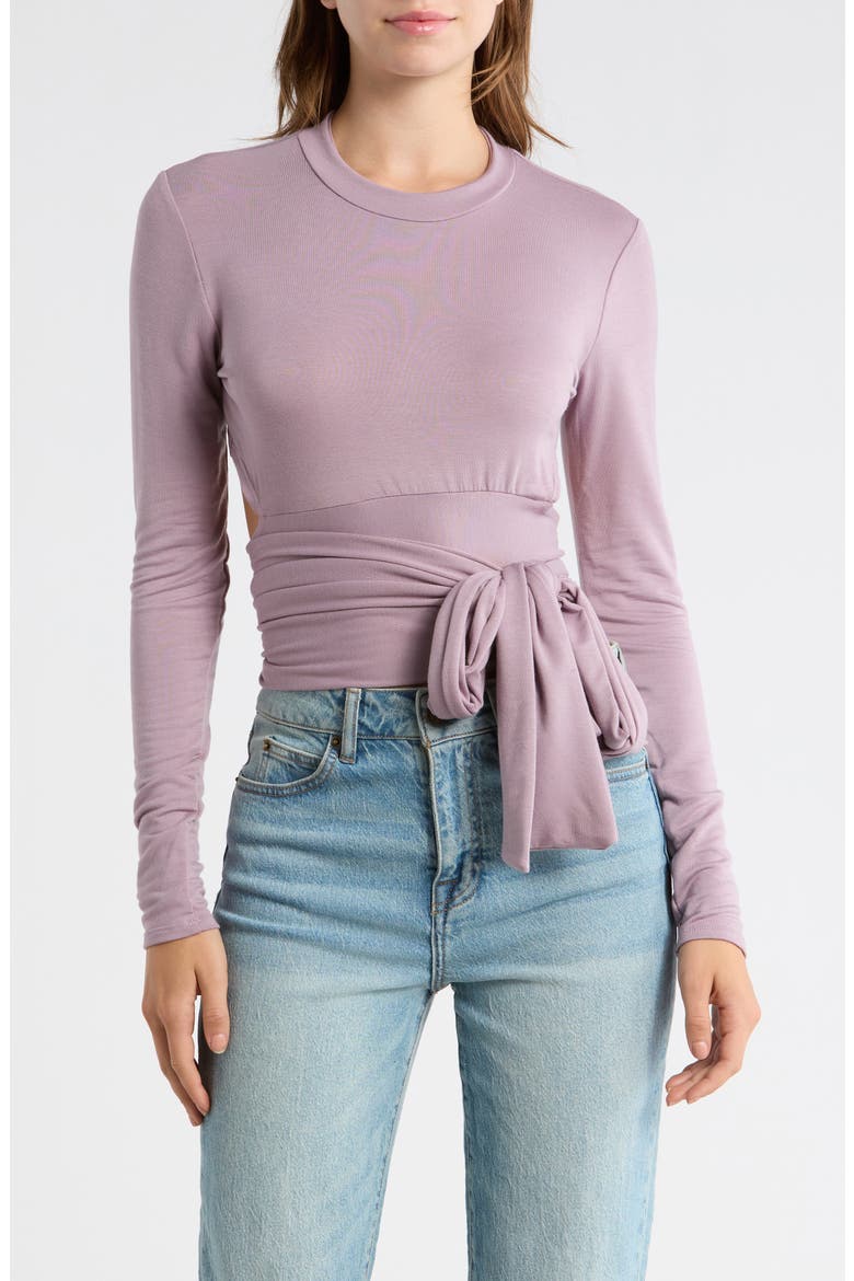 Tie Back Top, Main, color, LAVENDER INTERLOCK
