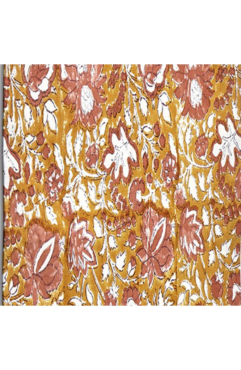 tag Mia Block Print Cotton Table Runner Machine Washable Décor, Alternate, color, Multicolored