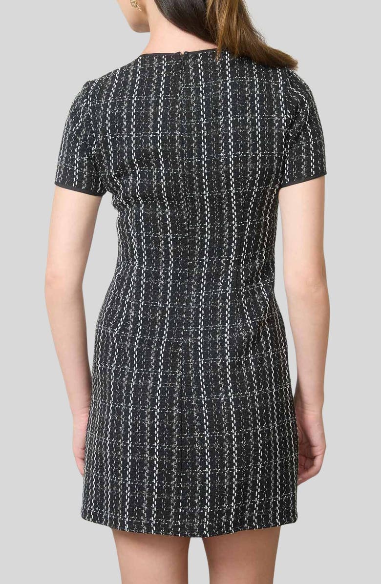 Blu Pepper Bow Detail Tweed Dress, Alternate, color,