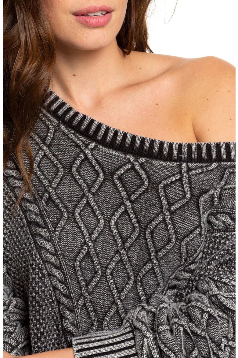 Snow Day Long Sleeve Sweater Dress, Alternate, color, ANTHRACITE