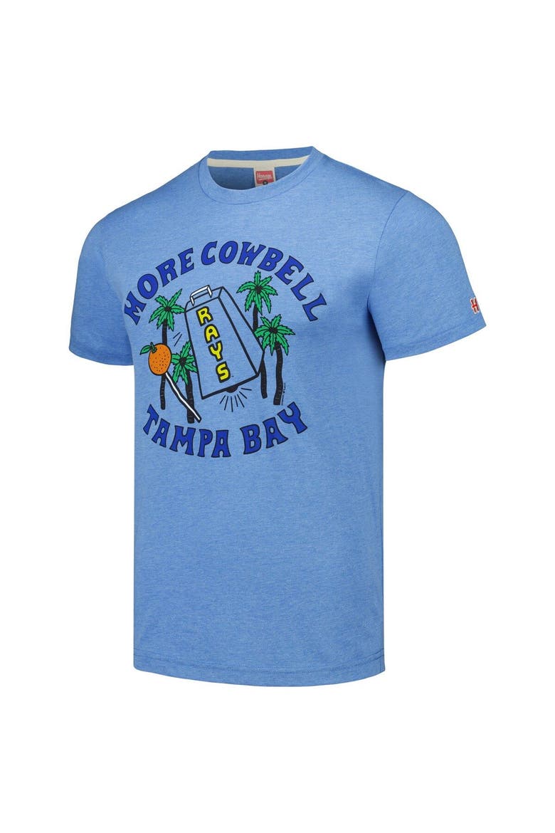Men's Homage Light Blue Tampa Bay Rays Doodle Collection More Cowbell Tri-Blend T-Shirt, Alternate, color, Light Blue