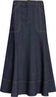 Cinq à Sept Benjiy Denim Midi Skirt