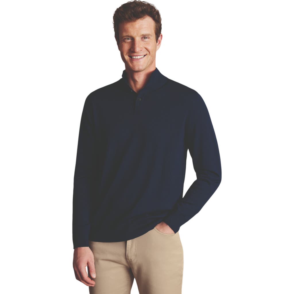 CHARLES TYRWHITT CHARLES TYRWHITT PURE MERINO BUTTON NECK SWEATER