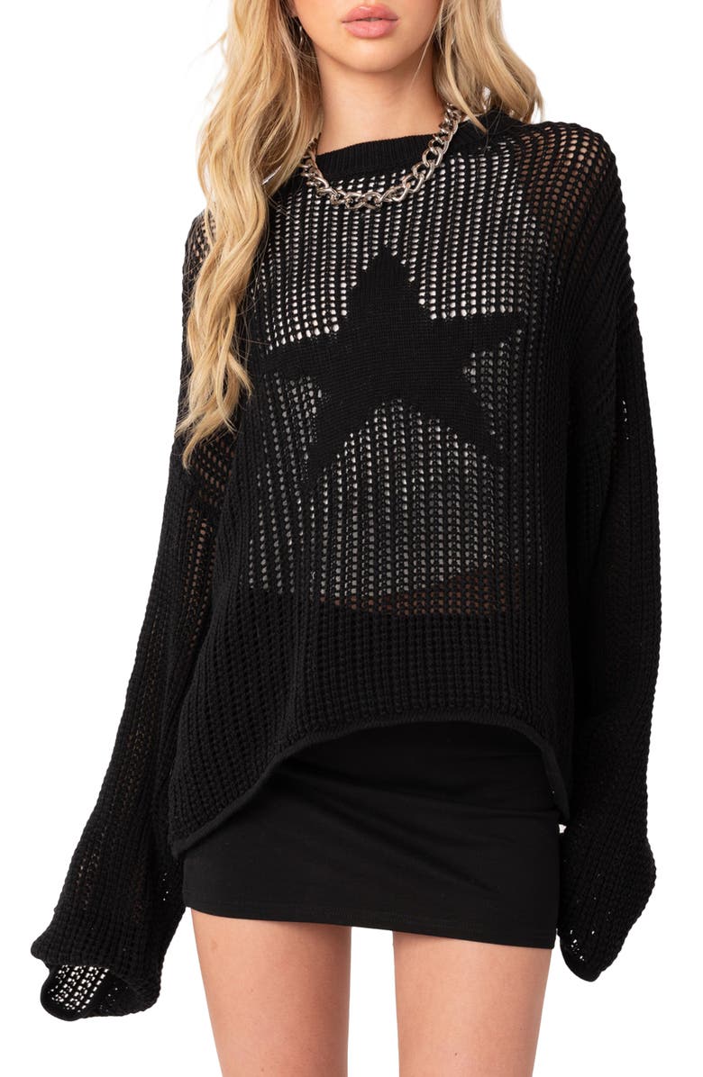 EDIKTED Seeing Stars Oversize Sweater, Main, color,