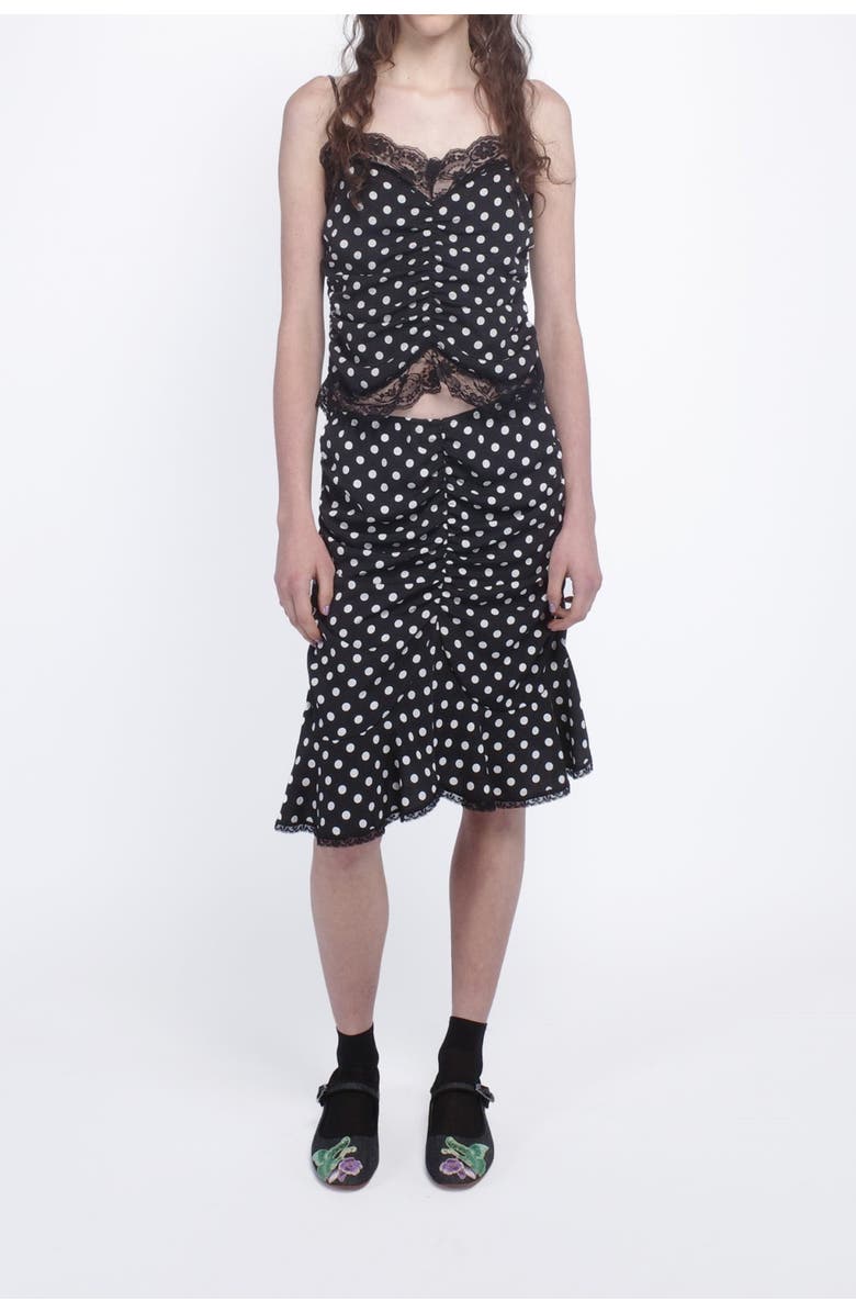 Anna Sui Polka Dot Ruched Skirt, Alternate, color, 