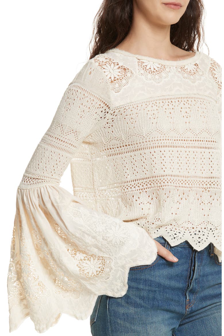 Once Upon a Time Lace Top, Alternate, color, IVORY