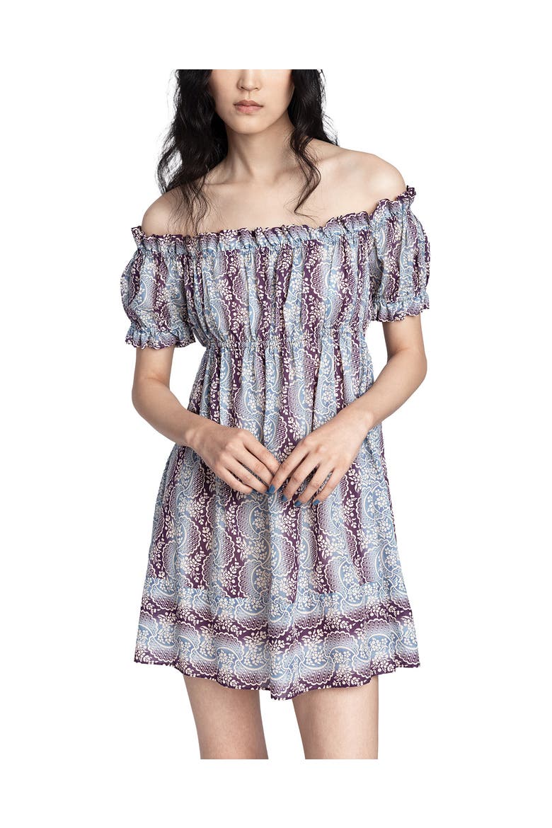 Ombre Ribbons Cotton Dress, Alternate, color, AMETHYST MULTI