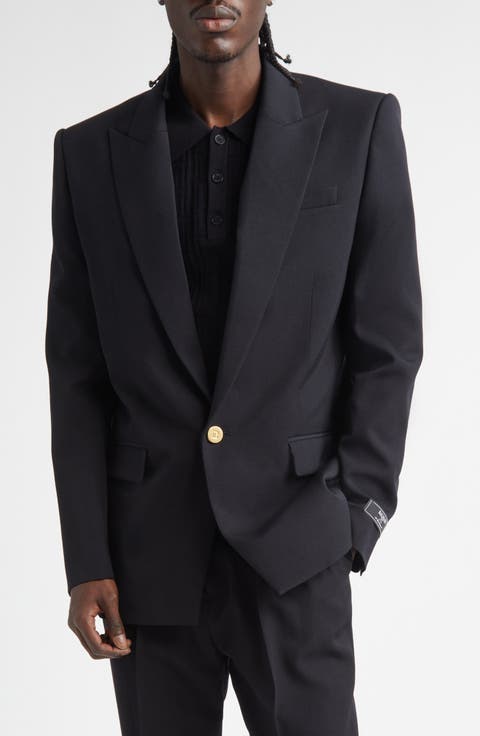Pinstripe Wool Tuxedo Jacket