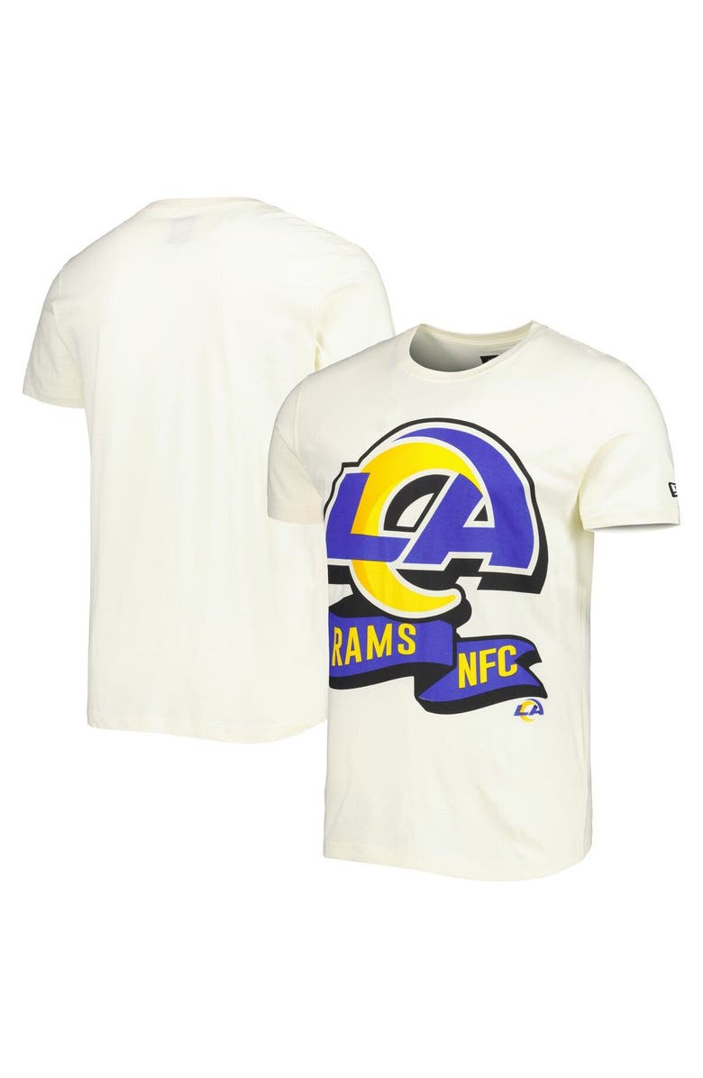 New Era Men's New Era Cream Los Angeles Rams Sideline Chrome T-Shirt, Main, color, Cream
