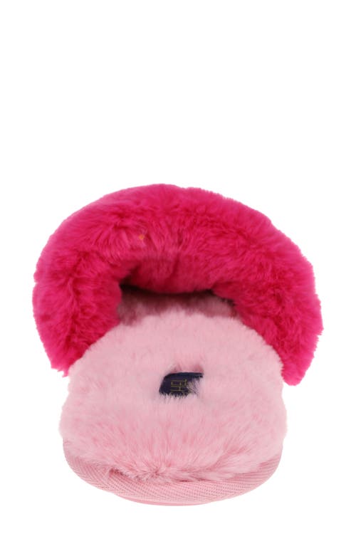 Rachel Roy Plush Twist Faux Fur Slide Slipper In Pink
