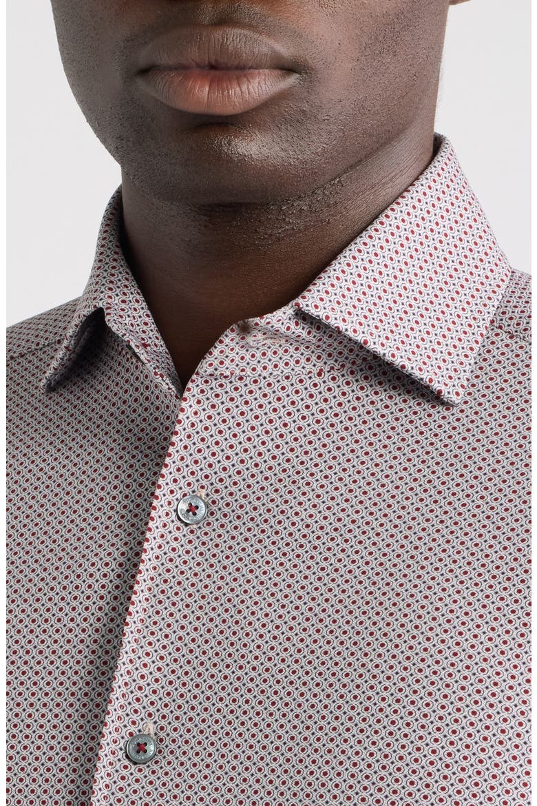 Devon OoohCotton® Print Button-Up Shirt, Alternate, color, BURGUNDY