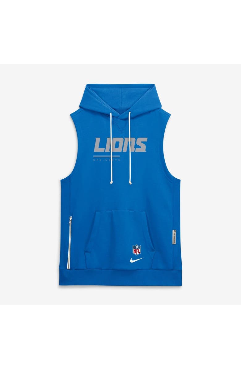 Nike Men's Nike Blue Detroit Lions Sideline Standard Issue Dri-FIT Sleeveless Hoodie, Main, color, Blue